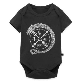Vegvisir Midgardschlange - Wikinger Kompass - Baby Premium Kurzarmbody - Schwarz - Vorne