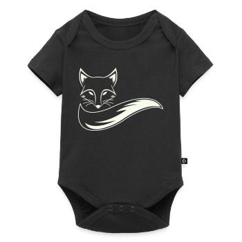 Fuchs Silhouette mit Schweif - Baby Premium Kurzarmbody - Schwarz - Vorne