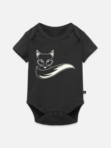 Fuchs Silhouette mit Schweif - Baby Premium Kurzarmbody - Schwarz