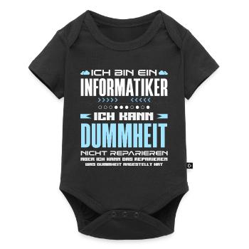 Informatiker Dummheit Reparieren - Baby Premium Kurzarmbody - Schwarz - Vorne
