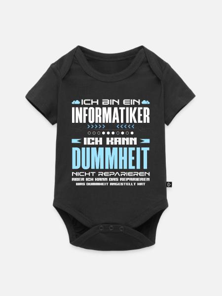 Informatiker Dummheit Reparieren - Baby Premium Kurzarmbody - Schwarz