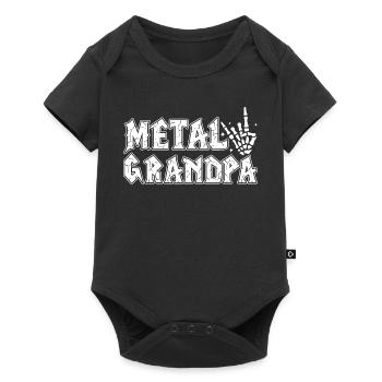 Metal Opa Geschenk Opa Heavy Metal Rock - Baby Premium Kurzarmbody - Schwarz - Vorne