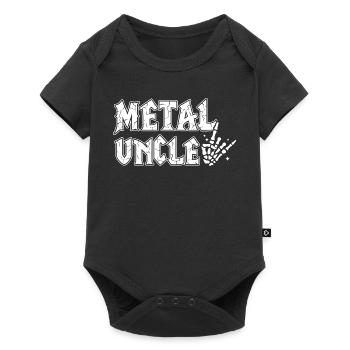 Metal Onkel Heavy Metal Geschenk für Onkel - Baby Premium Kurzarmbody - Schwarz - Vorne