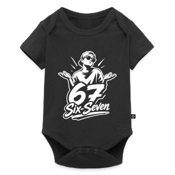 67 Six seven | Vintage Hände Logo - Baby Premium Kurzarmbody - Schwarz - Vorne