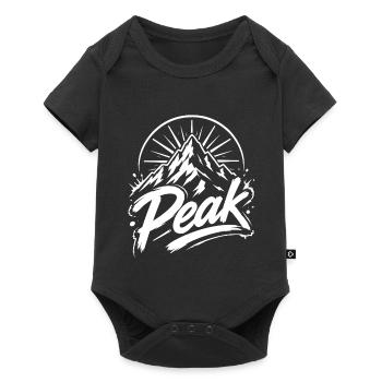 Peak Berggipfel Grafik | Jugendwort - Baby Premium Kurzarmbody - Schwarz - Vorne