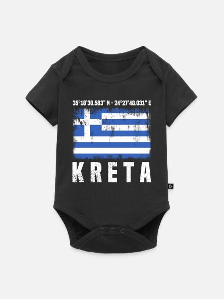 Kreta Koordinaten - Baby Premium Kurzarmbody - Schwarz