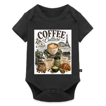 Kaffeekultur Paris Café Collage - Baby Premium Kurzarmbody - Schwarz - Vorne