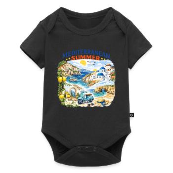 Mittelmeer-Sommer-Mosaik - Baby Premium Kurzarmbody - Schwarz - Vorne