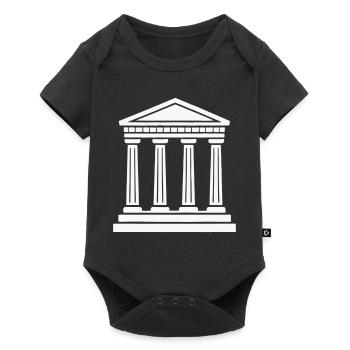 Klassischer Tempel Säulen Silhouette - Baby Premium Kurzarmbody - Schwarz - Vorne