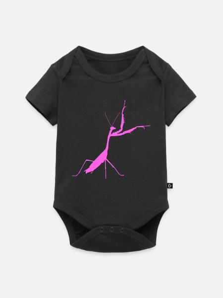 Gottesanbeterin pink - Baby Premium Kurzarmbody - Schwarz