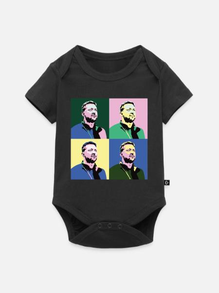 Selenskyj Pop-Art - Baby Premium Kurzarmbody - Schwarz