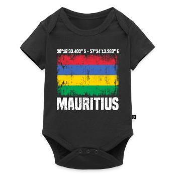Mauritius Coordinates - Baby Premium short-sleeve bodysuit - black - Front