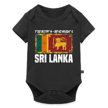 Sri Lanka Coordinates - Baby Premium short-sleeve bodysuit - black - Front