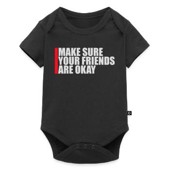 Assurez-vous que vos amis vont bien Logo de citation des amis - Body à manches courtes Premium Bébé - noir - Devant