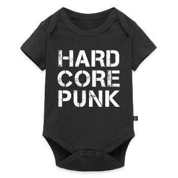 Hardcore Punk Distressed Typografie - Baby Premium Kurzarmbody - Schwarz - Vorne