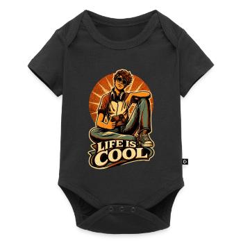 Life Is Cool – Retro Gamer - Baby Premium Kurzarmbody - Schwarz - Vorne
