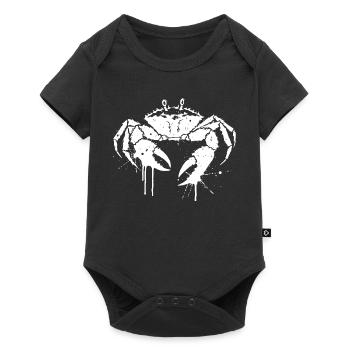 Weiße Spritzkrabbe - Baby Premium Kurzarmbody - Schwarz - Vorne