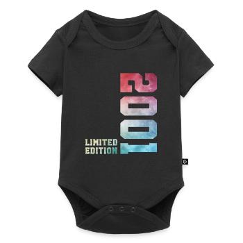 25. Geburtstag Limited Edition 2001 Jahrgang 2001 - Baby Premium Kurzarmbody - Schwarz - Vorne