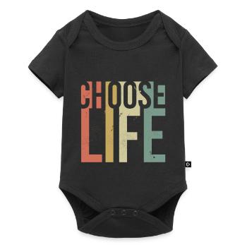Wählen Sie das inspirierende Zitat des Lebens – Retro-Design - Baby Premium Kurzarmbody - Schwarz - Vorne