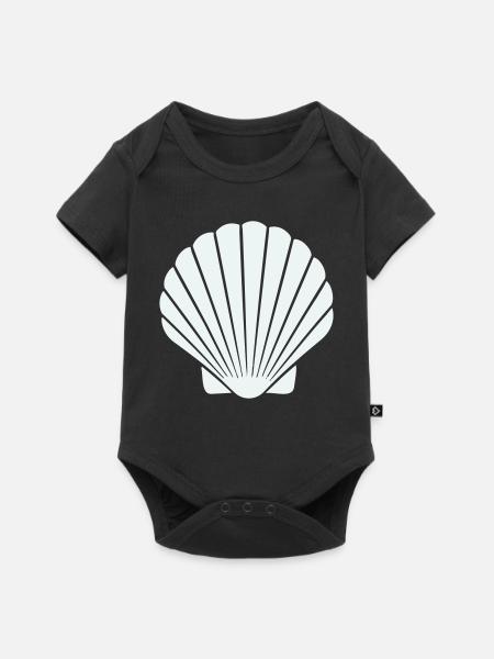 Geometrische Muschelkunst - Baby Premium Kurzarmbody - Schwarz