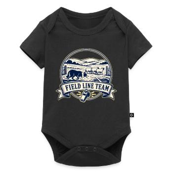 FIELD LINE TEAM Hund - Baby Premium Kurzarmbody - Schwarz - Vorne
