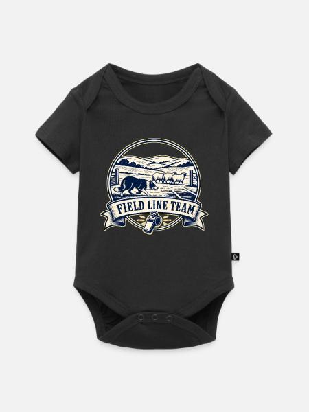 FIELD LINE TEAM Hund - Baby Premium Kurzarmbody - Schwarz