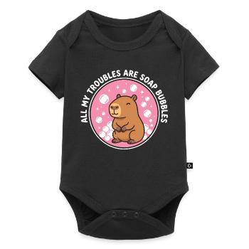 All My Troubles Are Soap Bubbles - Baby Premium Kurzarmbody - Schwarz - Vorne