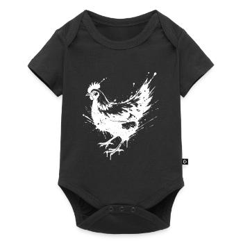 Hen Paint Splash White Splash - Baby Premium Kurzarmbody - Schwarz - Vorne