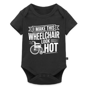 Ich lasse diesen Rollstuhl heiß aussehen - Baby Premium Kurzarmbody - Schwarz - Vorne
