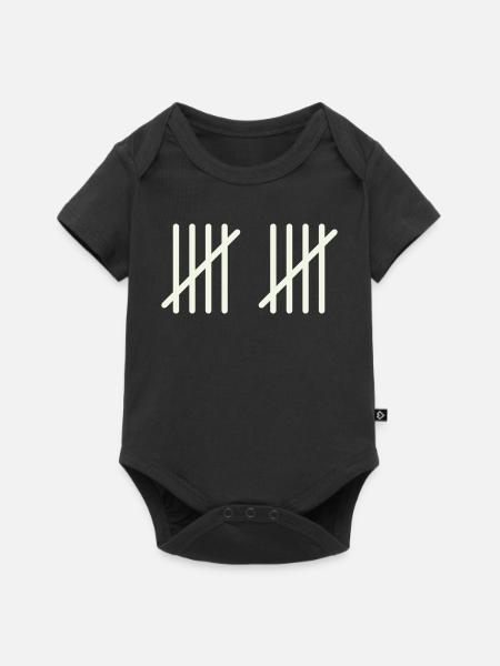 10 Striche - Baby Premium Kurzarmbody - Schwarz