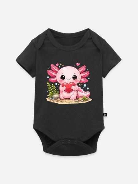 Axolotl - Baby Premium Kurzarmbody - Schwarz