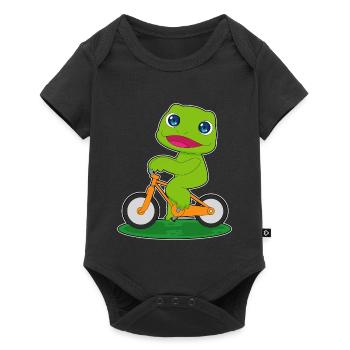 Frog Bicycle - Baby Premium short-sleeve bodysuit - black - Front