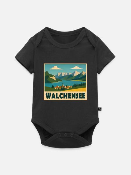 Walchensee Minimal - Baby Premium Kurzarmbody - Schwarz