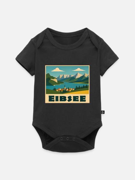 Eibsee Minimal - Baby Premium Kurzarmbody - Schwarz