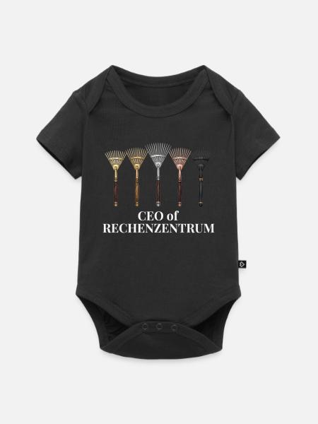 Rechenzentrum Design Gartengeräte Rechen Leiter - Baby Premium Kurzarmbody - Schwarz