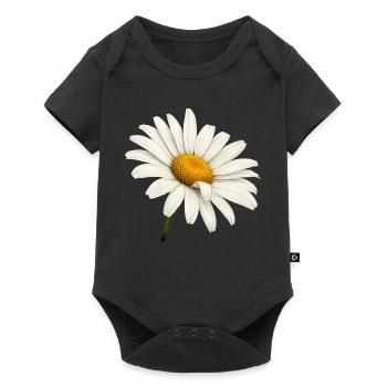 Weiße Margeritenblüte Natur Blumen Design  - Baby Premium Kurzarmbody - Schwarz - Vorne