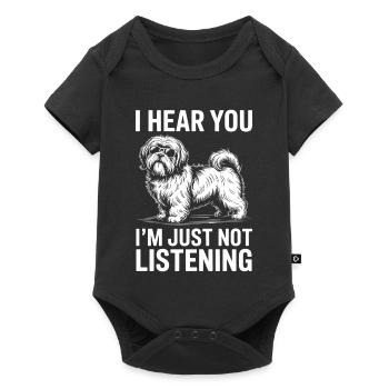 Lhasa Apso Drôle, Cadeau Lhasa Apso - Body à manches courtes Premium Bébé - noir - Devant