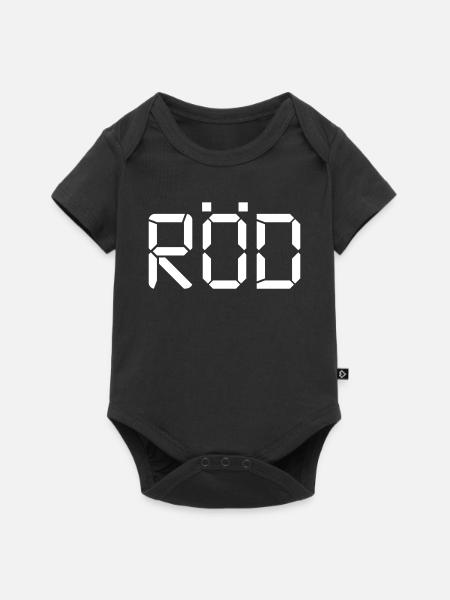 Rot – LCD - Baby Premium Kurzarmbody - Schwarz