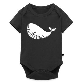 Whale silhouette minimalist sea motif - Baby Premium short-sleeve bodysuit - black - Front