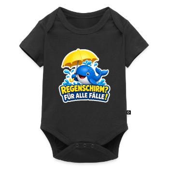 Wal Regenschirm für alle Fälle Lustiger Spruch - Baby Premium Kurzarmbody - Schwarz - Vorne