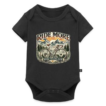 Ride More Club Retro Cycling - Baby Premium Kurzarmbody - Schwarz - Vorne
