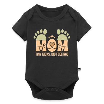 Kleine Tritte, große Gefühle – Die Bindung einer Mutter - Baby Premium Kurzarmbody - Schwarz - Vorne