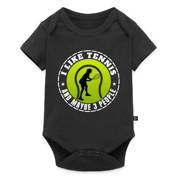 J’AIME LE TENNIS ET PEUT-ÊTRE TROIS PERSONNES - Body à manches courtes Premium Bébé - noir - Devant