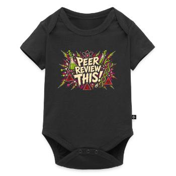 Peer-Review! Comic-Labor-Chaos - Baby Premium Kurzarmbody - Schwarz - Vorne