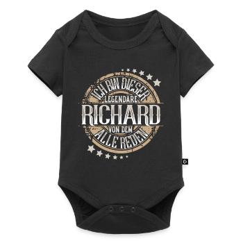 Richard - Baby Premium Kurzarmbody - Schwarz - Vorne