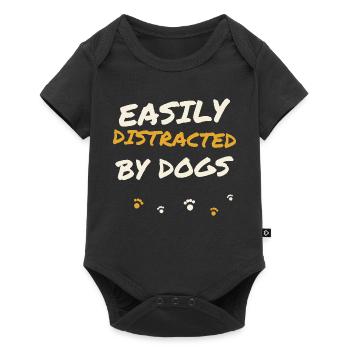 Easily Distracted By Dogs - Baby Premium Kurzarmbody - Schwarz - Vorne