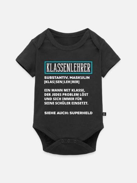 Klassenlehrer Definition - Baby Premium Kurzarmbody - Schwarz