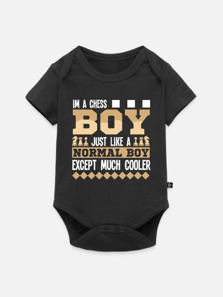 Schach Schachspieler Schachbrett - Baby Premium Kurzarmbody - Schwarz