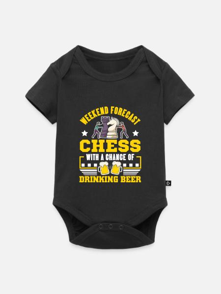 Schach Schachspieler Schachbrett - Baby Premium Kurzarmbody - Schwarz