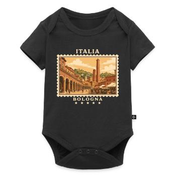 Italien Bologna Vintage Reisemarke - Baby Premium Kurzarmbody - Schwarz - Vorne